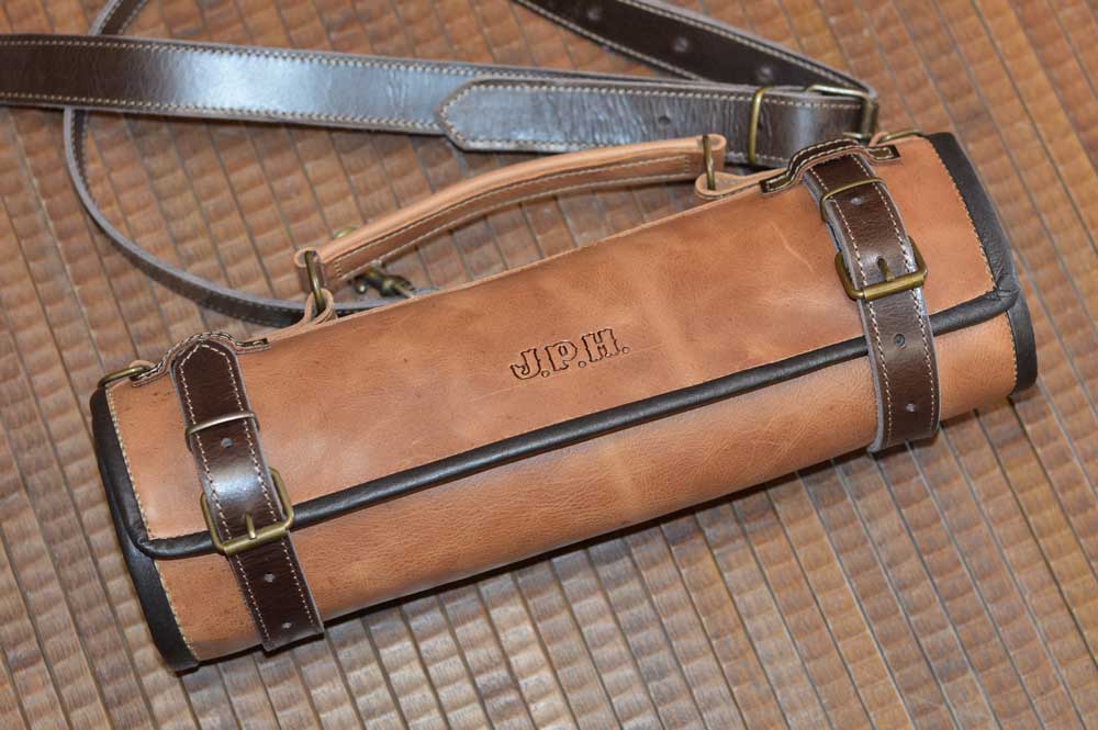 funda para cuchillos en cuero