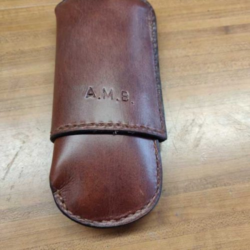 Funda para puros, pureras, cuero, tabaco, marron
