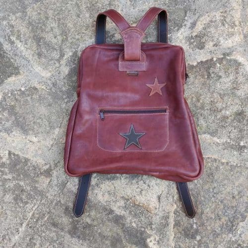 Mochila de gran capacidad, hecha a mano, piel primera calidad, verde