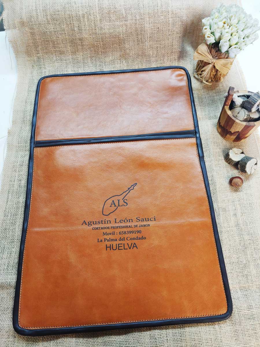Manta de mesa para cortadores de jamón cuero personalizado