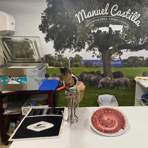 Manta de mesa para cuchillos de cortadores de jamón cuero personalizado