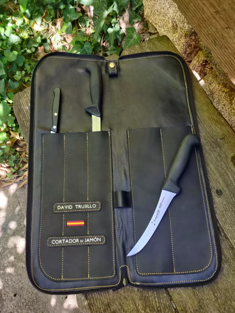 Estuche de cuchillos con cremallera para cortadores de jamon